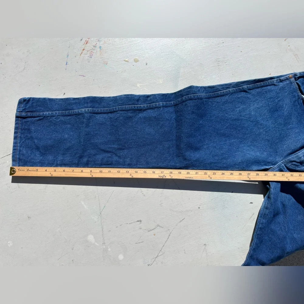 Men's Wrangler Jeans Blue 13MWZ 36x30 Western USA Cowboy Rodeo Slim Ranch Denim‎